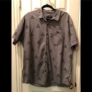 Harry Potter Short Sleeve button down shirt, Size XXL, Good preowned condition